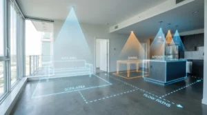 ภาพตัวอย่างการออกแบบภายในคอนโดพื้นที่โล่ง